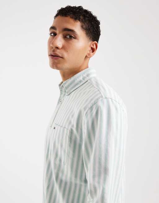 Tommy Jeans - Chemise Oxford à rayures - Vert, 4 de 5