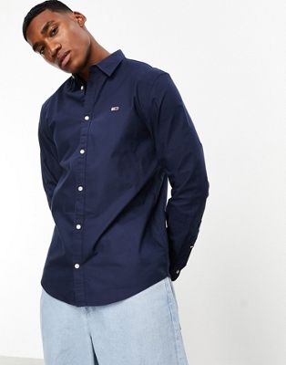 Tommy Jeans classic oxford shirt in navy - ASOS Price Checker