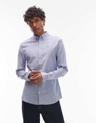 Tommy Jeans - Chemise Oxford slim stretch - Bleu