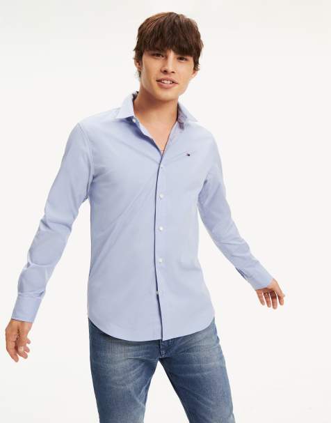 Tommy Jeans - Chemise slim en tissu stretch - Bleu - view 1