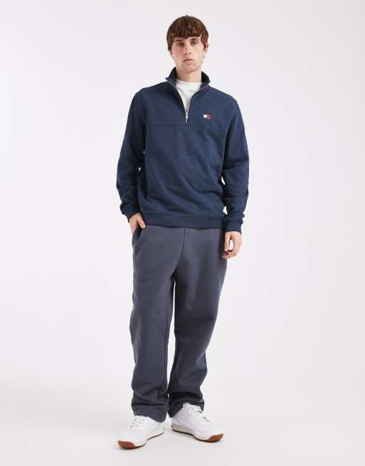 Tommy Jeans chest flag logo 1/4-zip jumper in navy , 2 of 5