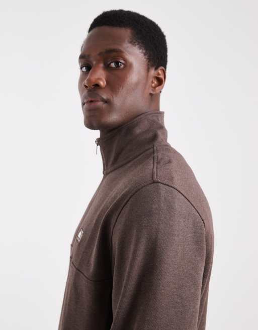 Tommy Jeans chest flag logo 1/4 zip-up jumper in brown , 4 of 5