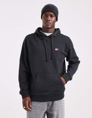 Tommy Jeans Chest Flag Logo Hoodie In Black