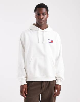 Tommy Jeans Chest Flag Logo Hoodie In White