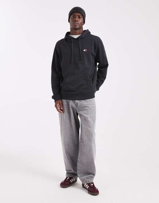 Tommy Jeans chest flag logo hoodie in washed black, 2 of 5