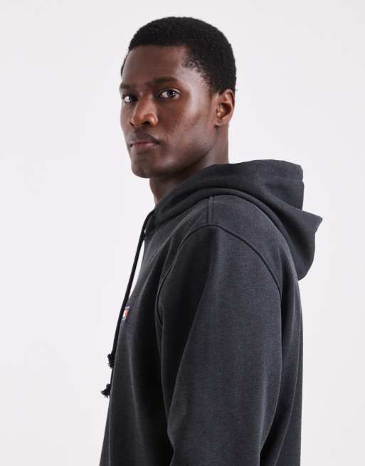 Tommy Jeans chest flag logo hoodie in washed black, 4 of 5