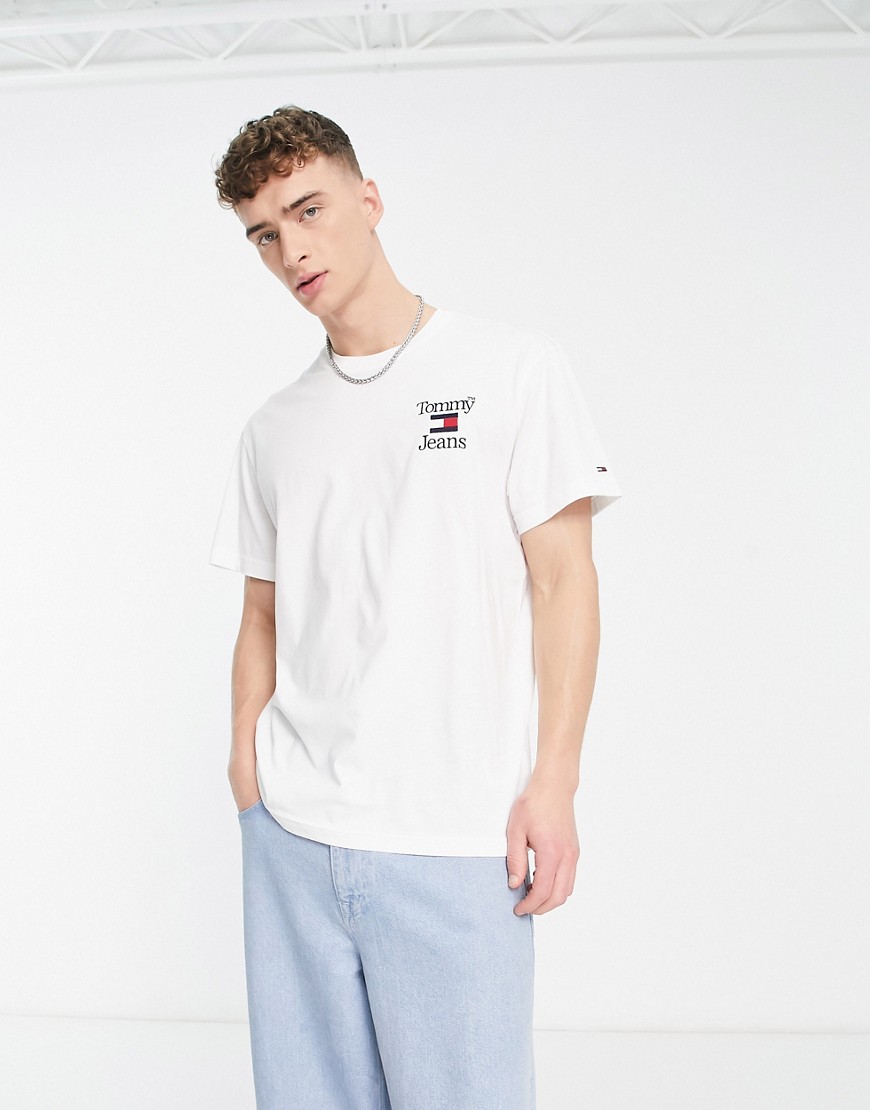 Tommy Jeans chest flag logo relaxed fit t-shirt in white