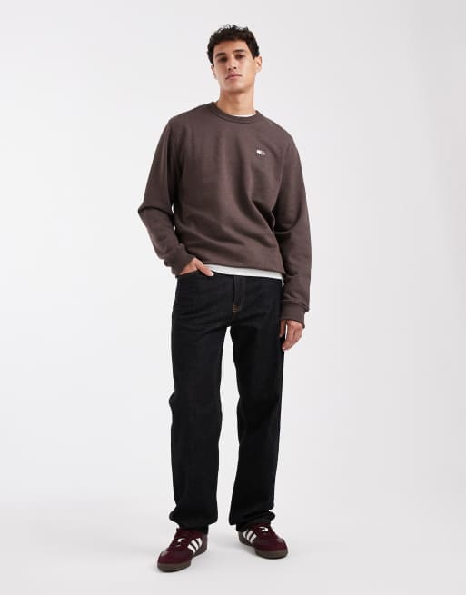 Tommy Jeans chest flag logo sweatshirt in brown, 2 of 5