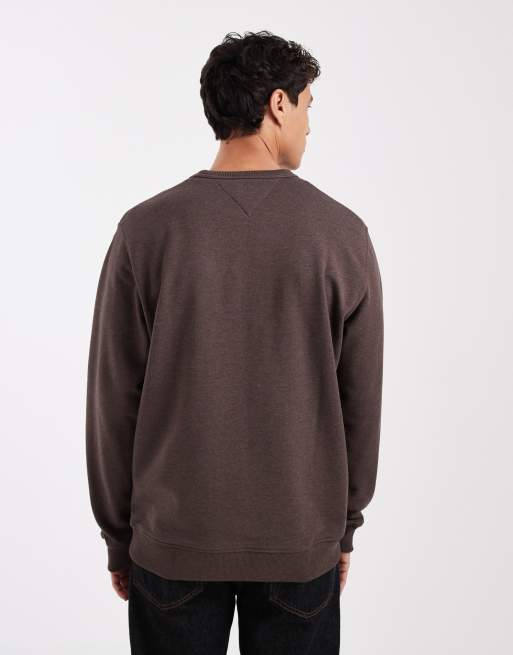 Tommy Jeans chest flag logo sweatshirt in brown, 3 of 5