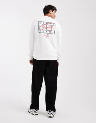 Tommy Jeans Chest Flag Logo Sweatshirt In White