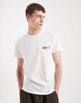 Tommy Jeans Chest Logo Slim Fit T-shirt In White