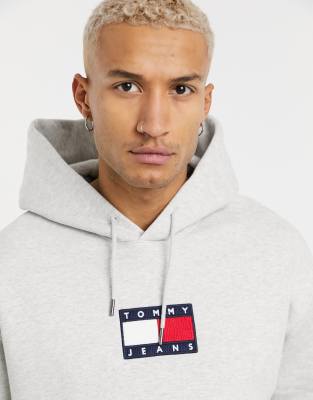 tommy jeans small logo white hoodie