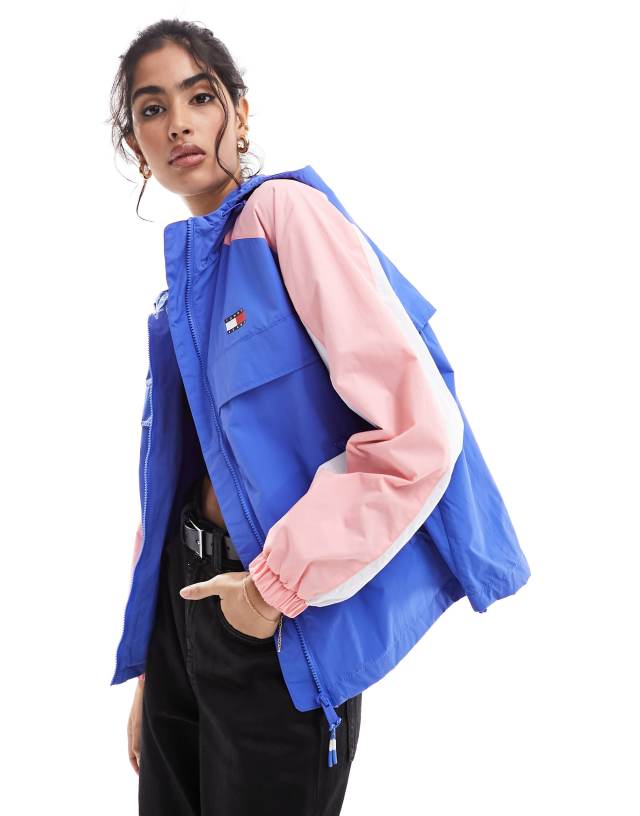 Tommy Jeans - chicago colourblocked windbreaker jacket in blue