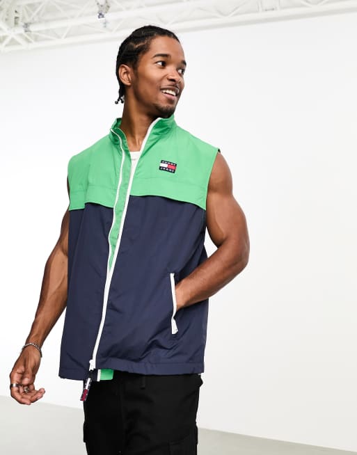 Tommy Jeans Chicago gilet in green and navy ASOS