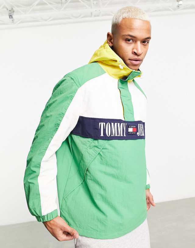 Tommy Jeans - chicago oversized half zip jacket in multi