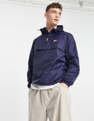 Chicago oversized half zip jacket in navy