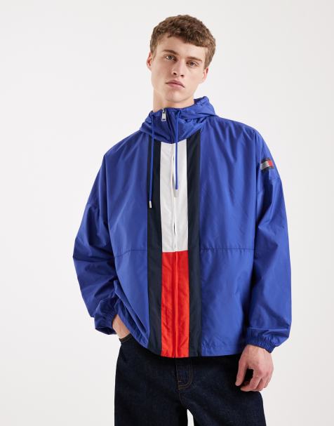 Tommy Jeans - Chicago - Veste coupe-vent à motif drapeau - Bleu - view 1
