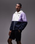 [Tommy Jeans] Tommy Jeans Chicago windbreaker jacket in navy and lilac Chest 42 Dark Night Navy / M