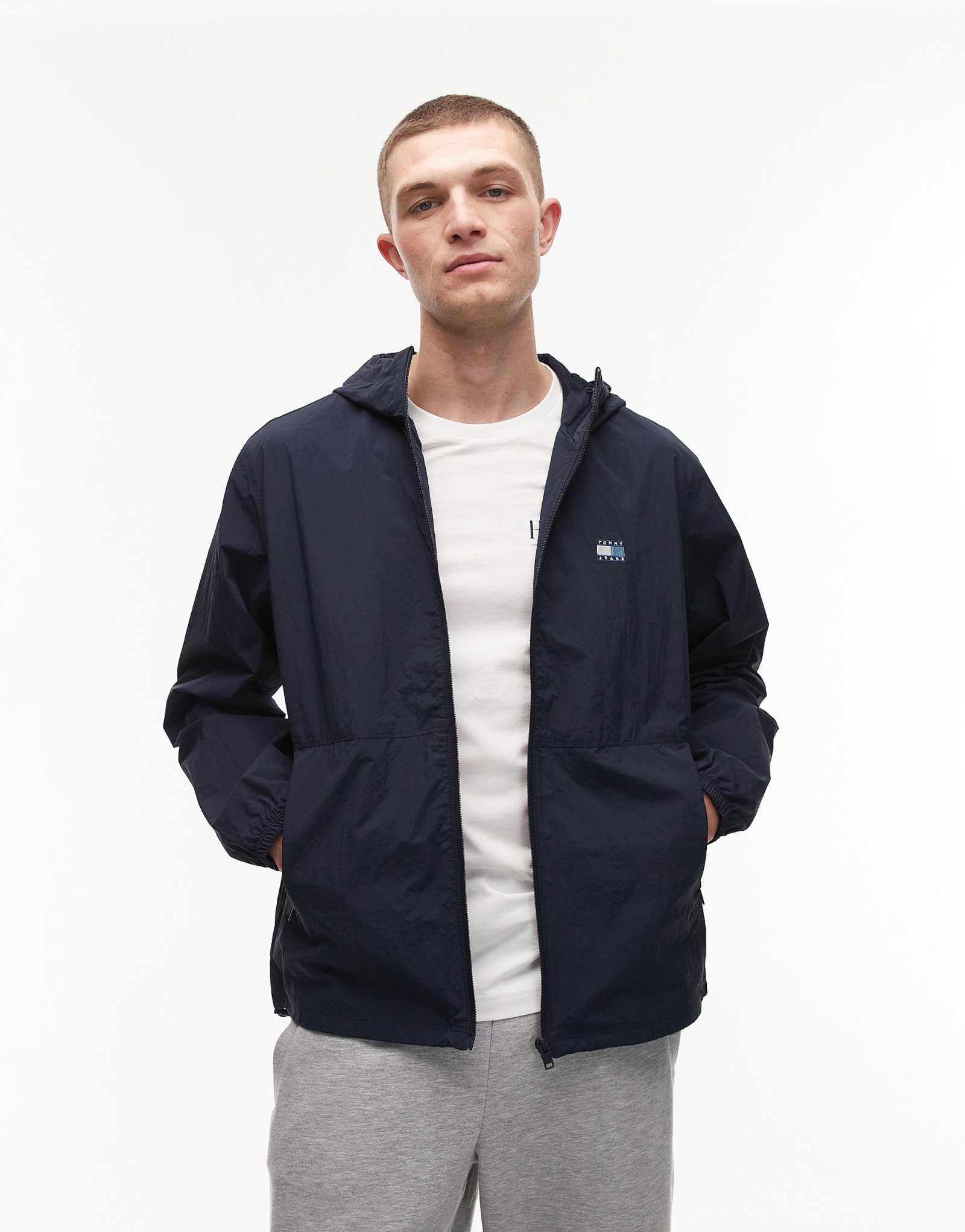 Куртка-ветровка Tommy Jeans chicago темно-синего цвета