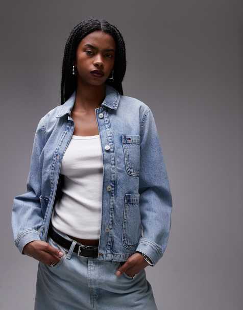 Tommy Jeans Chore denim Jacket in light wash - view 1