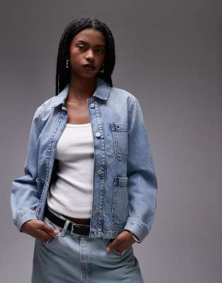 Tommy Jeans - Chore - Jeansjacke in heller Waschung-Blau