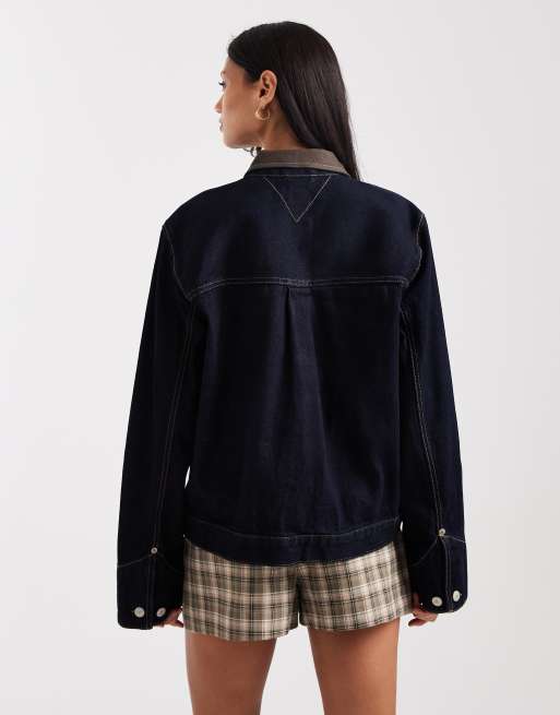 Tommy Jeans – Chore – Kurtka oversize w kolorze indygo z kontrastowym kołnierzykiem, 4 z 4