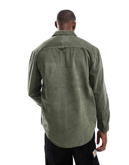 Tommy Jeans chunky cord shirt in army green, 2 of 4