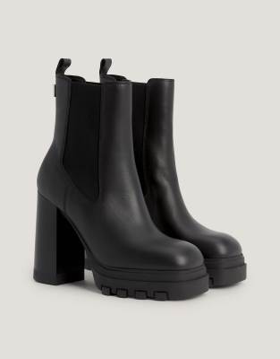 Tommy hilfiger black tj sock heeled hot sale boot boots