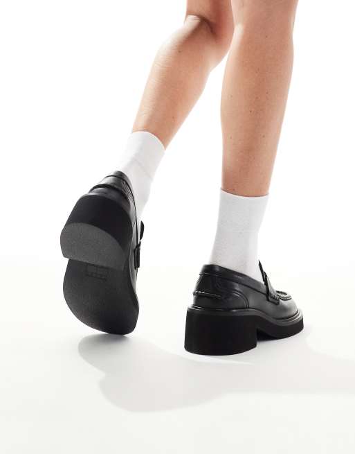 Tommy Jeans chunky heeled loafers in black, 3 of 4