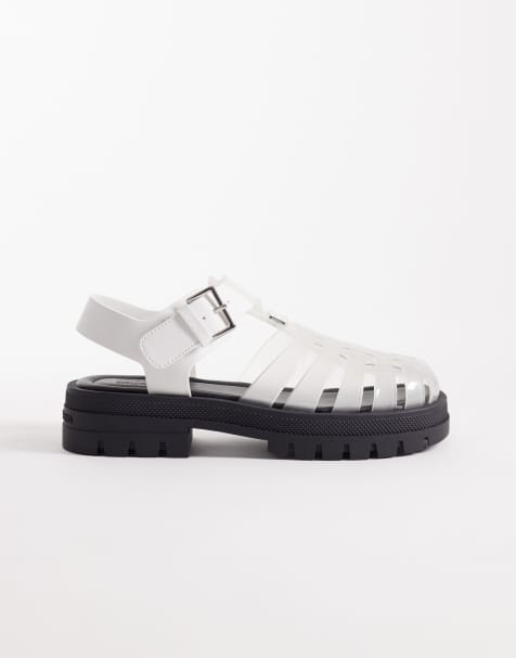 Tommy Jeans chunky jelly sandals in white - view 1