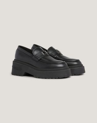 Tommy Jeans chunky platform loafer in Black