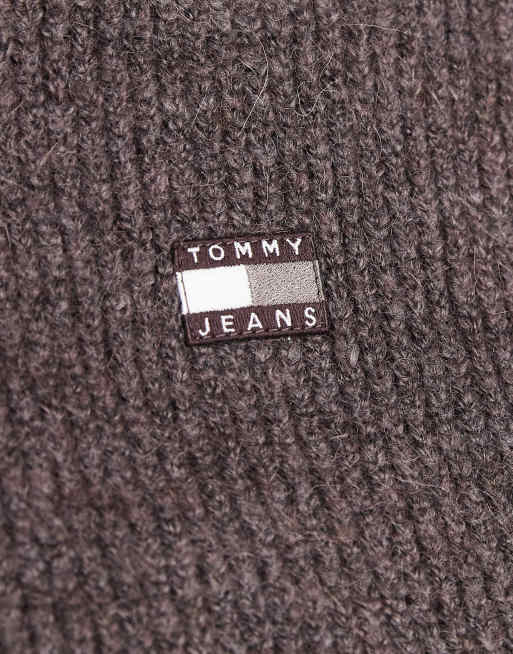 Tommy Jeans – Ciemnobrązowy sweter z wełny alpaki, 3 z 4
