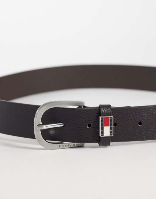 Tommy Jeans - cinturón de cuero Ryan marrón, 2 de 3