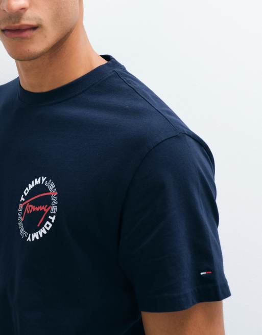 Tommy Jeans circle sign relaxed fit t-shirt in navy, 3 of 5