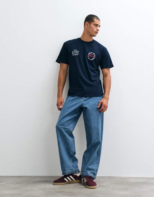 Tommy Jeans circle sign relaxed fit t-shirt in navy, 4 of 5