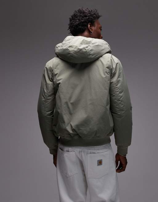 Tommy Jeans city bomber jacket in sage, 3 of 5