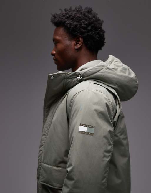Tommy Jeans city bomber jacket in sage, 4 of 5