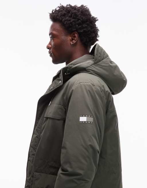 Tommy Jeans city parka jacket in dark green, 4 of 5
