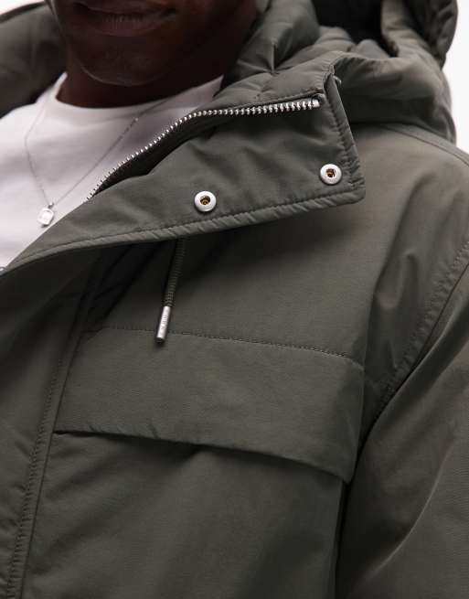 Tommy Jeans city parka jacket in dark green, 5 of 5