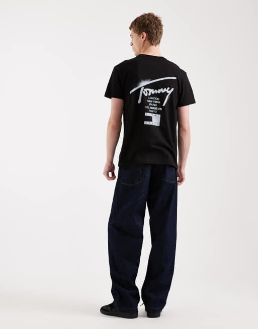 Tommy Jeans city sign logo t-shirt in black, 2 of 5