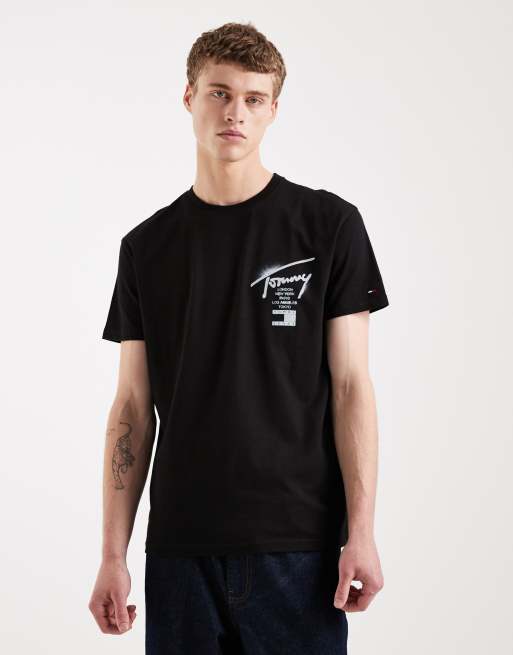 Tommy Jeans city sign logo t-shirt in black, 3 of 5