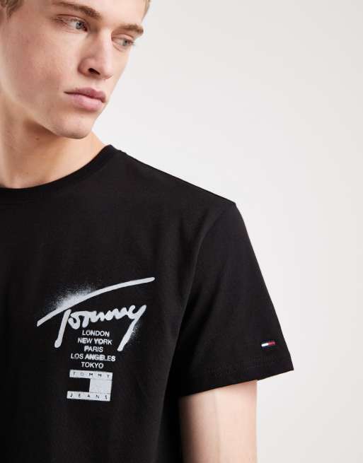 Tommy Jeans city sign logo t-shirt in black, 5 of 5