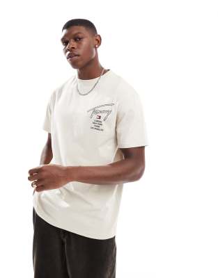 Tommy Jeans City Signature Back Print T-shirt In Neutral
