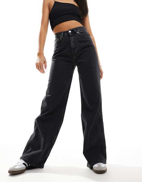 Tommy Jeans – Claire – Czarne szerokie jeansy z wysokim stanem - view 1