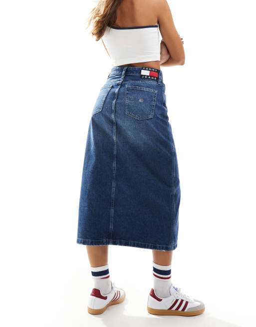 Tommy Jeans - Claire - Denim midi-rok in mid-wash, 2 van 5