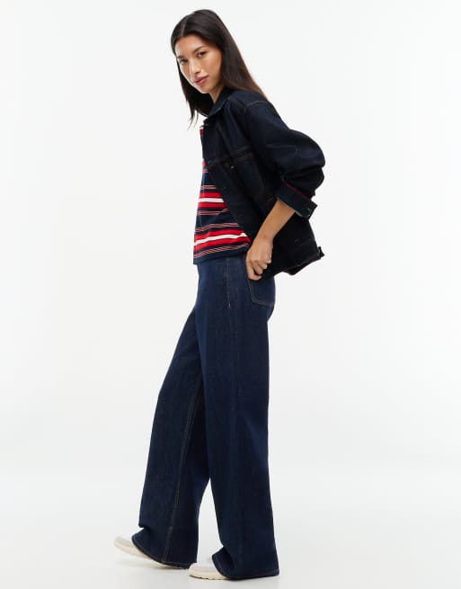 Tommy Jeans Claire high rise wide leg jeans in denim dark, 3 of 7