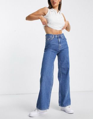 Tommy Jeans claire high rise wide leg jeans in indigo wash
