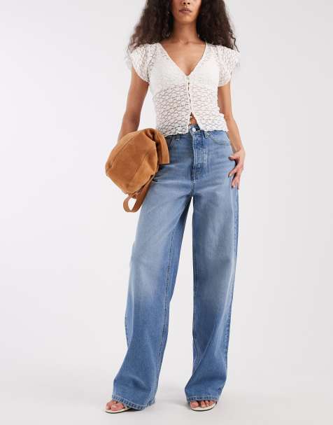 Tommy Jeans Claire high rise wide leg jeans in light wash blue - view 1