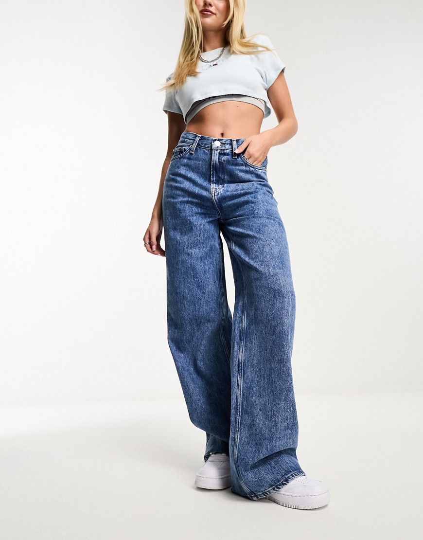 Tommy Jeans Claire high rise wide leg jeans in light wash-Blue