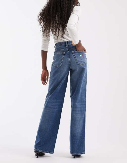 Tommy Jeans Claire high rise wide leg jeans in mid wash blue, 3 of 5